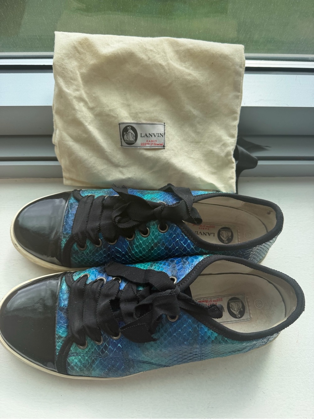 Lanvin Python Skin Sneakers 38 size